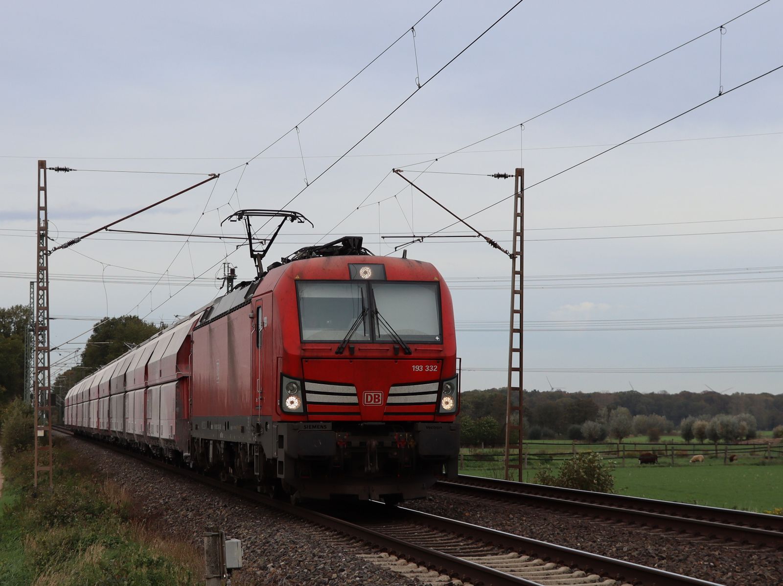 DB Cargo Vectron Lokomotive 193 332-5 Wasserstrasse, Hamminkeln 03-11-2022.

DB Cargo Vectron locomotief 193 332-5 Wasserstrasse, Hamminkeln 03-11-2022.