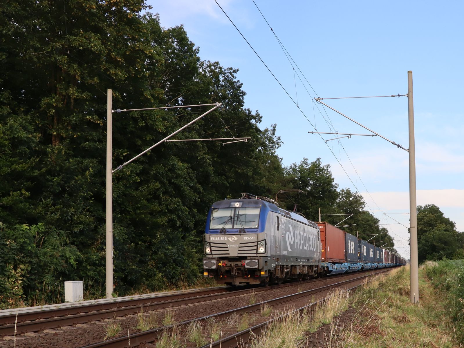 PKP Cargo Lokomotive EU46 515 / 193 515  (91 51 5370 027-2 PL-PKPC) bei Bahn�bergang Felix-Lensing-Stra�e, H�thum , Deutschland 11-07-2024.

PKP Cargo locomotief EU46 515 / 193 515  (91 51 5370 027-2 PL-PKPC) bij de overweg Felix-Lensing-Stra�e, H�thum , Duitsland 11-07-2024.