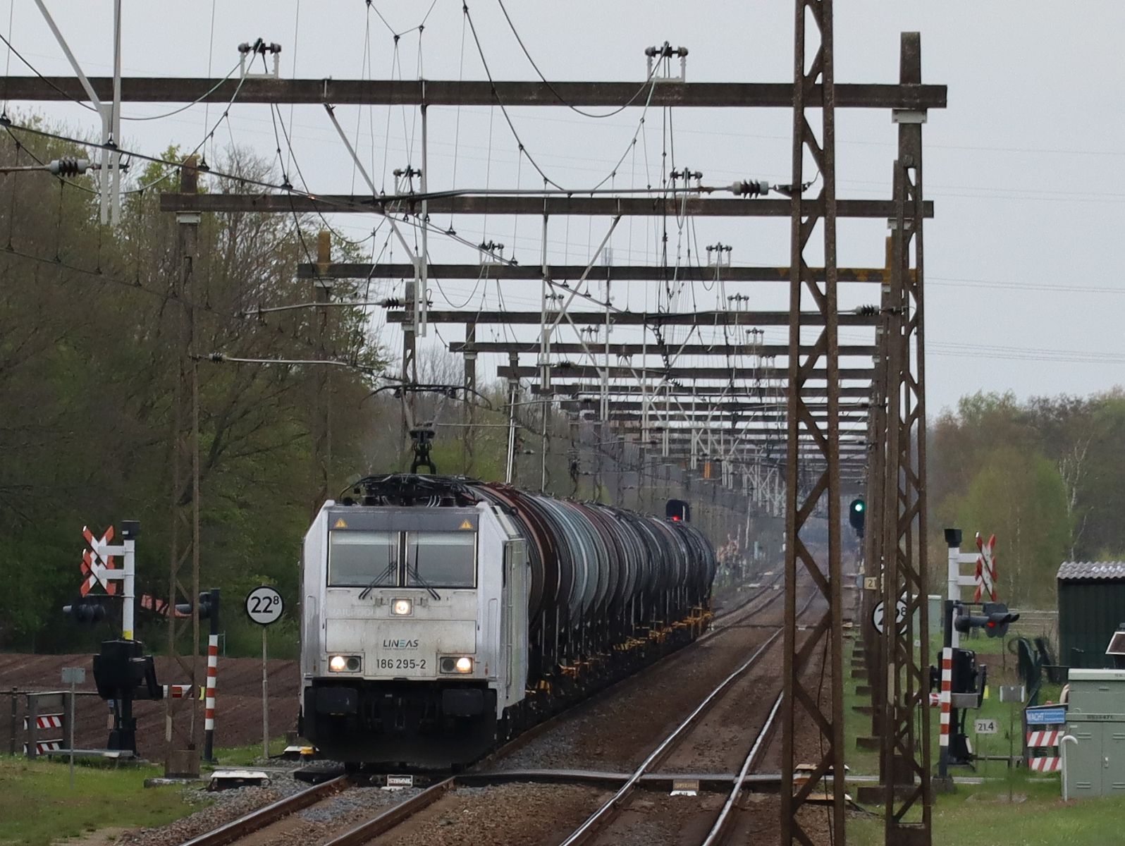 Railpool Lokomotive 186 295-2 mit Aufschrift Lineas. Veenweg, Holten 26-04-2023.

Railpool locomotief 186 295-2 met opschrift Lineas. Veenweg, Holten 26-04-2023.