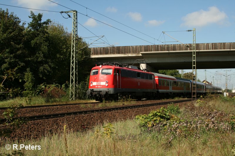 110 324-1 durchf�hrt Obertraubling mit ein RE. 13.09.07