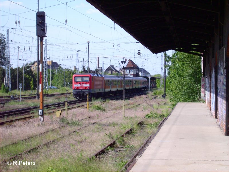 114 005 wurde am 12.06.06 f�r RB-Dienste eingespannt, RB 11 Frankfurt/Oder in Eisenh�ttenstadt.