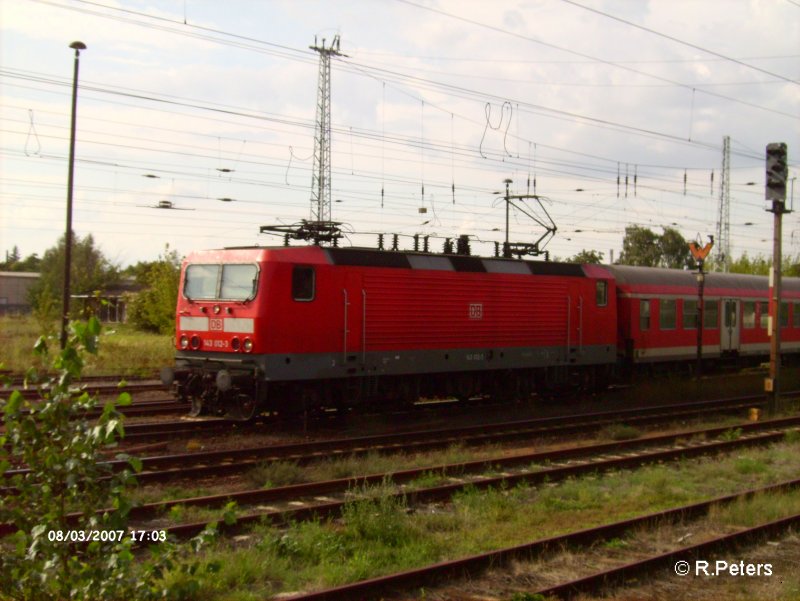 143 012-3 verl�sst Eisenh�ttenstadt mit den RB11 Cottbus. 03.08.07