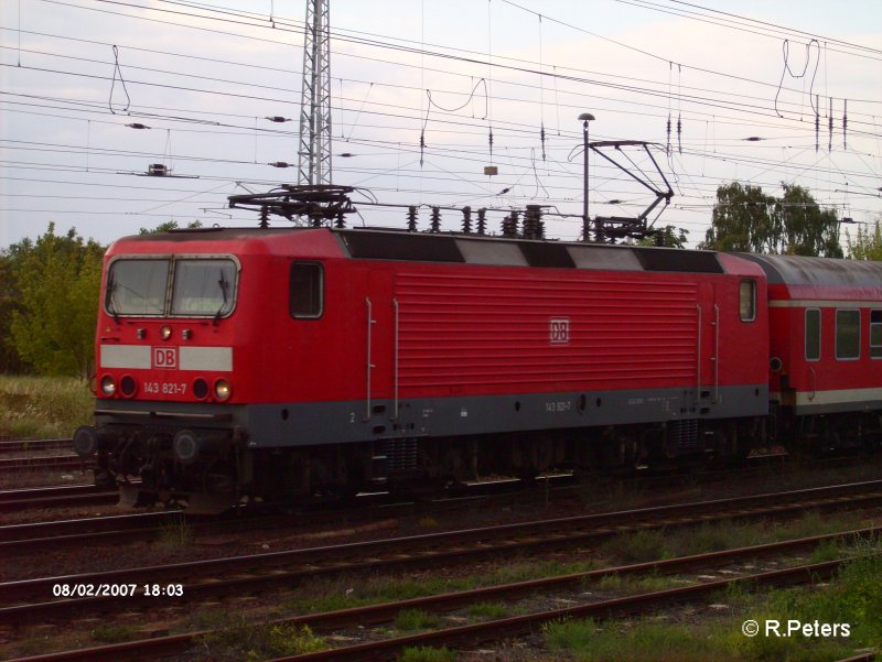 143 821-7 verl�sst Eisenh�ttenstadt mit den RB11 Cottbus.02.08.07