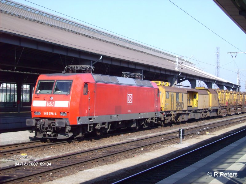 145 076-6 hat ein SPENo nach Frankfurt/Oder �berf�hrt. 12.04.07