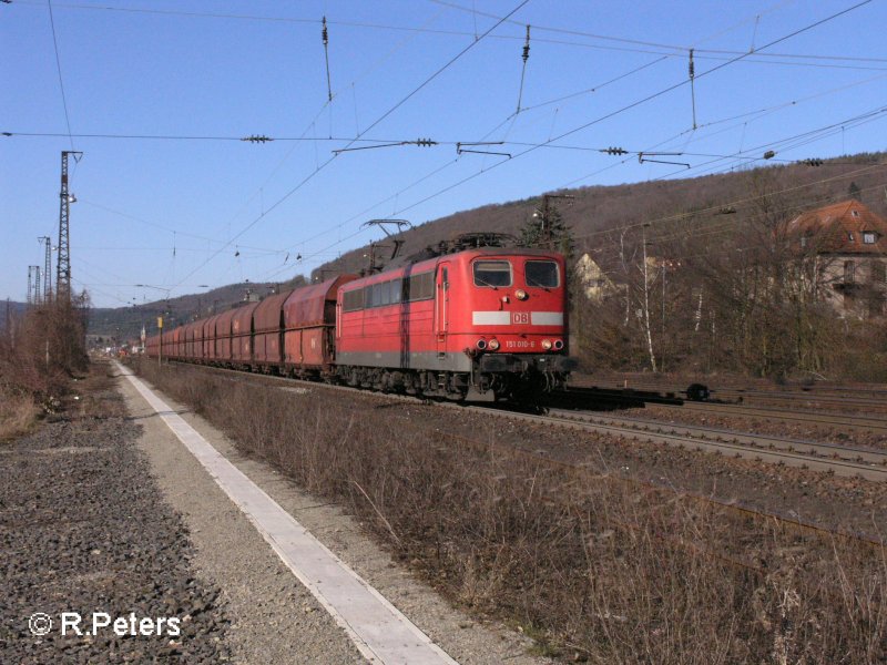 151 010-6 verl�sst gem�ndne mit ein Kohlependel. 16.02.08