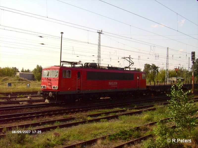 155 158-9 durchf�hrt Eisenh�ttenstadt mit ein Stahlzug.09.08.07