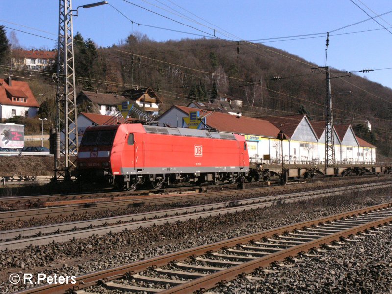 185 079-5 durchf�hrt Gem�nden mit ein Containerzug. 16.02.08