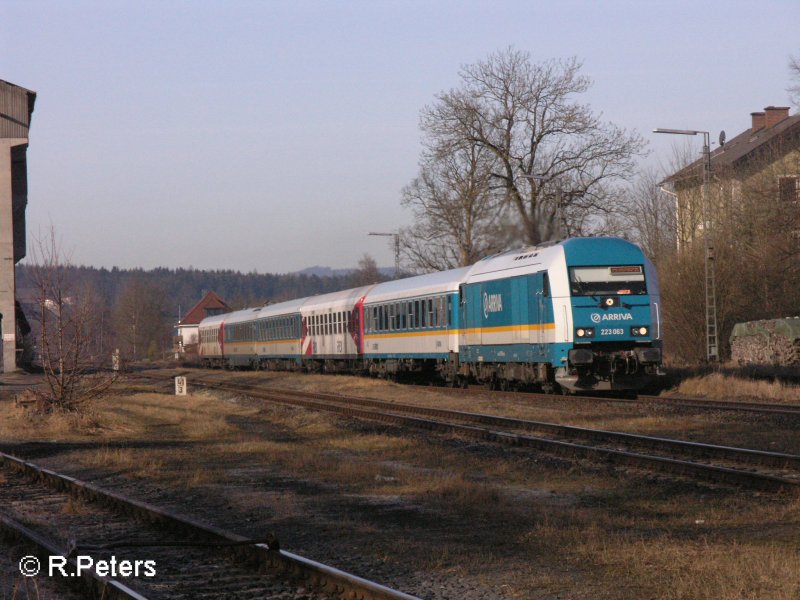 223 063 durchf�hrt Pechbrunn mit ein Alex nach M�nchen. 11.02.08
