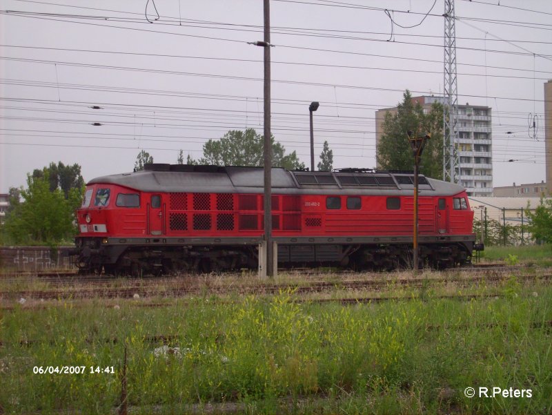 232 452-2 wartet in Eisenh�ttenstadt auf Freie Fahrt. 04.06.07
