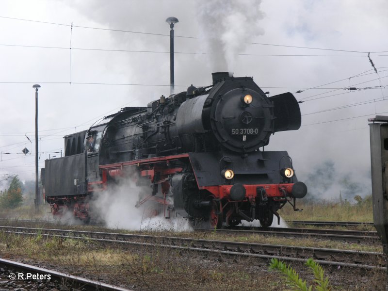 Die Sta�furter 50 3708-0 bei der 52iger Parade im BW Sch�neweide. 28.09.07