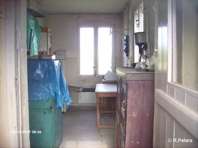 Ein Blick in ein kleines W�rterh�uschen kurz vom Verschubs BW Frankfurt/Oder. 18.05.07