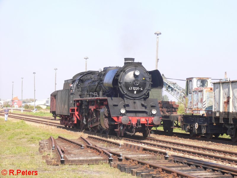 Pause f�r 41 1231 im BW Sta�furt. 