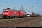 DB Schenker 145 025-3 mit gemischtem G�terzug Richtung Seddin (gesichtet Nuthetal-Saarmund 02.04.2009).