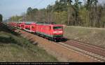 DB Regio 112 115-1 dient zum Test der Verh�ltnisse. Der Zug ist nach Eisenh�ttenstadt unterwegs (gesichtet Gr�nheide Fangschleuse, 14.04.2009).