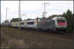 PCW 8 / 127 001-8 / ES 64 P-001 f�hrte diesen Lokzug bei nasskaltem Wetter �ber Guben Richtung K�ln.