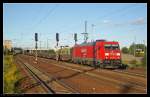 DB 185 205-2 mit Stahlplatten (DB Schenker Rail Deutschland AG, gesehen Berlin Sch�nefeld Flughafen 05.09.2010)