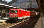 DB Regio 114 002 f�hrt am 07.04.2013 mit dem RE2 nach Wismar aus dem Bahnhof Berlin Friedrichstra�e ab