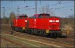 WFL 21 / 203 113 und WFL 203 114 als Lokzug am 15.04.2013 in Wustermark-Priort