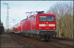 DB Regio 112 121 musste wegen eines Gaslecks in Berlin-Mitte mit dem RE1 Frankfurt (Oder) am 10.02.2014 �ber die Berliner Wuhlheide umgeleitet werden