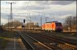 DB Schenker 189 057 mit einem gemischten G�terzug am 22.02.2014 durch Leipzig-Thekla