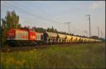 hvle V 160.9 / 203 141-7 fuhr mit firmeneigenen Fcs-Wagen am 16.09.2014 am sp�ten Abend durch die Berliner Wuhlheide.