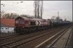 HGK DE 62 / 266 062 mit einem Kesselzug am 27.01.2012 in Berlin-Karow.