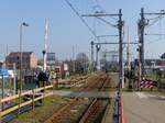 Gleis 1 und Bahn�bergang Bahnhof Vlaardingen Centrum 16-03-2017.