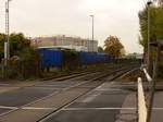 Bahn�bergang Wanheimerstrasse, Duisburg 20-10-2016.