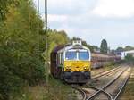 ECR (Euro Cargo Rail) Diesellok 077 014-4 bei der Abfahrt Wanheim Angerhausen, Duisburg.