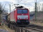 DB Cargo Lok 189 027-6 Rangierbahnhof Keulen Kalk Nord am 08-03-2018.