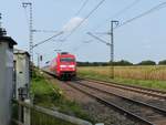 DB Lokomotive 101 080- 0 bei Bahnbergang Devesstrae, Salzbergen 11-09-2020.