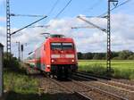 DB Lokomotive 101 040-4 bei Bahnbergang Devesstrae, Salzbergen 16-09-2021.