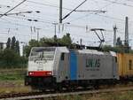 Lineas Lokomotive 186 500-5 (91 80 6186 500-5 D-Rpool) Gterbahnhof Oberhausen West 18-08-2022.