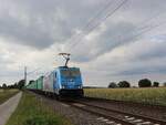 LTE Lokomotive 186 943-7 (91 80 6186 943-7 D-LTE) Wasserstrasse, Hamminkeln 18-08-2022.