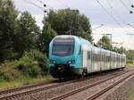 Keolis Eurobahn Stadler FLIRT 3 Triebzug ET 4 01 bei Bahn�bergang Devesstrasse, Salzbergen 27-08-2025.

Keolis Eurobahn Stadler FLIRT 3 treinstel ET 4 01 bij overweg Devesstrasse, Salzbergen 27-08-2025.