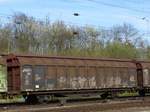 Hbbillns gro�r�umiger Schiebewandwagen mit Nummer 21 RIV 80 D-DB 2459 841-7 Rangierbahnhof K�ln Gremberg 31-03-2017.