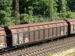Hbbillns 305 gro�r�umiger Schiebewandwagen mit Nummer 20 RIV 80 2458 050-6 Abzweig Lotharstrasse, Aktienweg, Duisburg 13-07-2017.