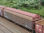 Hbbilns gro�r�umiger Schiebewandwagen mit Nummer 21 RIV 80 D-DB 2462 481-7 Duisburg Entfang, Deutschland 14-09-2017.