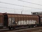 Hbbillns 304 gro�r�umiger Schiebewandwagen mit Nummer 21 RIV 80 D-DB 2464 282-7 Bahnhof Amersfoort Centraal, Niederlande 20-02-2024.
