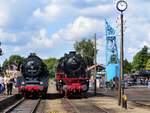 VSM Dampflok 23 071 und 50 3654-6 der VSM (veluwse Stoomtrein Maatschappij) Bahnhof Beekbergen 03-09-2017.