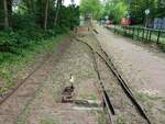 Ende der Bahnstrecke Schmalspurmuseum Leemspoor, Arend Baanstraat, Rijssen 09-05-2024.