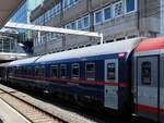 WLABmz Schlafwagen Nightjet mit Nummer D-BB 61 80 72-90 014-4 in Nachtzug 420 Gleis 7 Utrecht Centraal Station 08-09-2023.