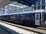 BB Nightjet Bmz Sitzwagen mit Nummer A-BB 73 81 21-91-119-7 Gleis 7 Utrecht Centraal Station, Niederlande.