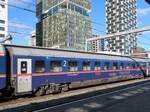 BB Bmz Nightjet Sitzwagen mit Nummer A-BB 73 81 21-91 152-8 Gleis 14 Utrecht Centraal Station, Niederlande 10-04-2024.