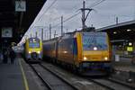 . NS Lok E 186 011 wird in kürze mit ihren Zug als IC 9251 den Bahnhof Brüssel-Midi in Richtung Amsterdam verlassen. 18.11.2017  (Hans)