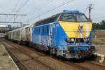 NMBS/WeedFree 6315 mit Unkrautkontrollezug durchfahrt am 3 September 2016 Antwerpen-Luchtbal.