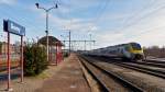 . Der Bahnhof von Gouvy ist wieder in den Fokus der Bahnfotografen gerckt - Eine Impression des Bahnhofs mit zwei Reserve Desiros am 09.03.2016 (Jeanny)