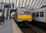 Der dreiteilige SNCB/NMBS Elektrotriebwagenzug AM 80 „Break“ 307 (UIC: 94 88 080 307 1-2 B-B) erreicht am 01 September 2026, als S-Zug L�ttich (franz�sisch Train S Li�ge) der Linie S44 (Vis� - Li�ge-Guillemins – Ans – Waremme  ...