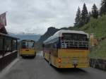 (160'999) - AVG Meiringen - Nr. 74/BE 607'481 - Saurer/R&J (ex PostAuto Berner Oberland; ex P 24'357) + Nr. 68/BE 401'568 - Scania/Hess (ex Nr. 59; ex Steiner, Messen) am 25. Mai 2015 in Kaltenbrunnen