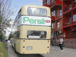 Persil-Bandwerbung an dem  B�ssing DE 65 mit der Wagen Nummer Wagen 1794 am  Depot f�r Traditionsbusse am 08.